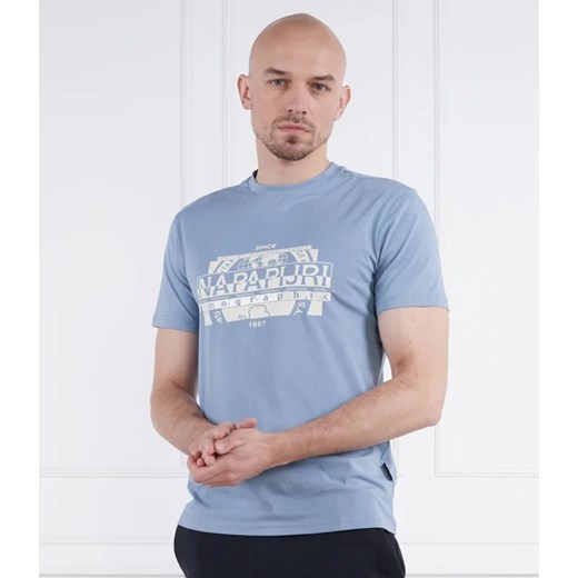 T-shirt męski Napapijri z krótkimi rękawami z napisami