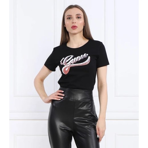 GUESS T-shirt SHADED LOGO | Regular Fit ze sklepu Gomez Fashion Store w kategorii Bluzki damskie - zdjęcie 163969279