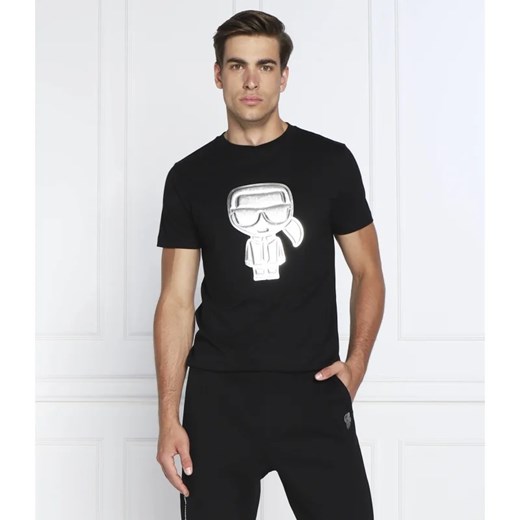 Czarny t-shirt męski Karl Lagerfeld z krótkim rękawem 