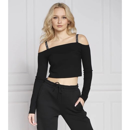 Bluzka damska Calvin Klein casualowa z długim rękawem z okrągłym dekoltem