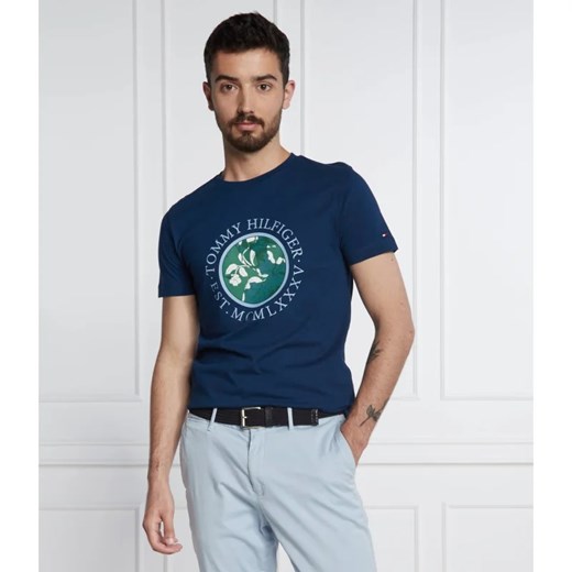 T-shirt męski Tommy Hilfiger w nadruki z krótkimi rękawami 