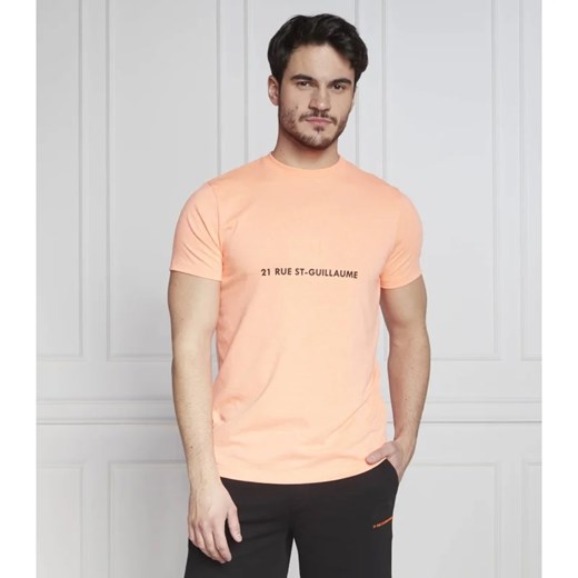 T-shirt męski Karl Lagerfeld pomarańczowa z krótkimi rękawami z elastanu