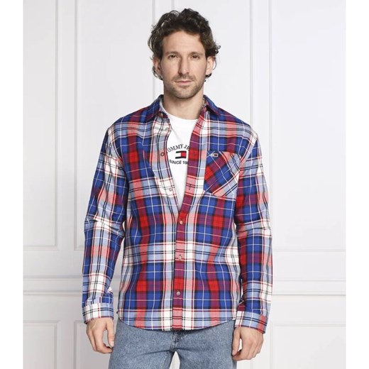 Koszula męska Tommy Jeans wielokolorowa z klasycznym kołnierzykiem w kratkę