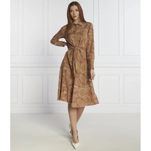 Sukienka brązowa Ralph Lauren z długimi rękawami
