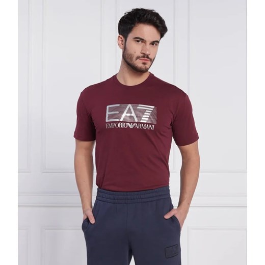Czerwony t-shirt męski Emporio Armani