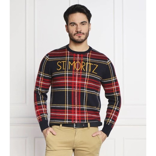 Sweter męski St.barth wielokolorowy w kratkę 