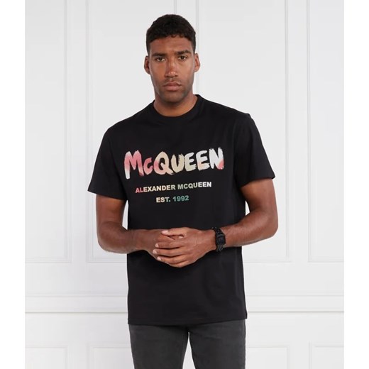 T-shirt męski Alexander McQueen z krótkimi rękawami w stylu młodzieżowym 