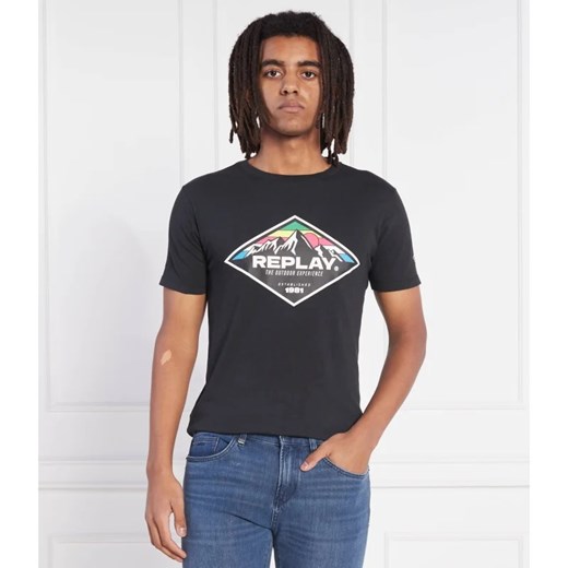 Replay T-shirt | Slim Fit Replay M wyprzedaż Gomez Fashion Store