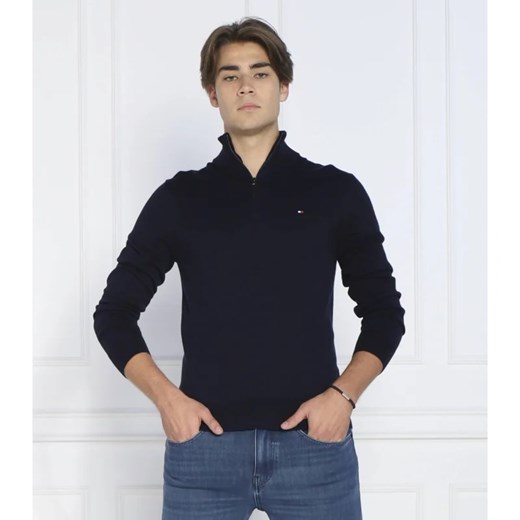 Tommy Hilfiger Sweter ZIP MOCK | Regular Fit | z dodatkiem kaszmiru ze sklepu Gomez Fashion Store w kategorii Swetry męskie - zdjęcie 163972718