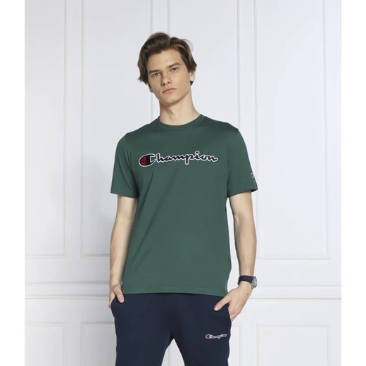 T-shirt męski Champion zielony z krótkim rękawem 