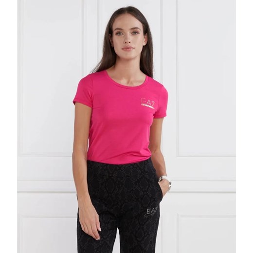 EA7 T-shirt | Slim Fit ze sklepu Gomez Fashion Store w kategorii Bluzki damskie - zdjęcie 163974157