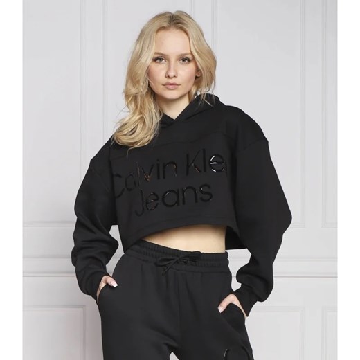 CALVIN KLEIN JEANS Bluza SHINY INSTITUTIONAL | Cropped Fit XL Gomez Fashion Store