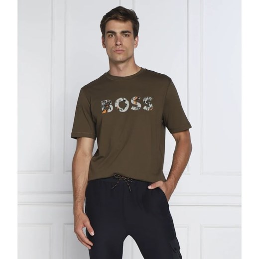 T-shirt męski BOSS HUGO z napisami z krótkim rękawem