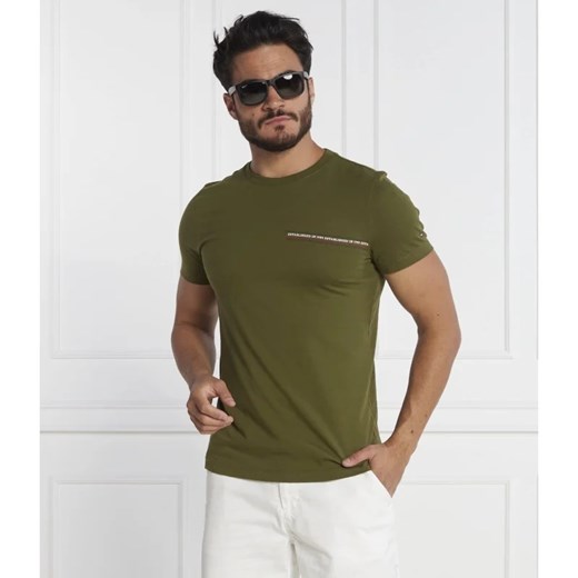T-shirt męski Tommy Hilfiger zielony jesienny