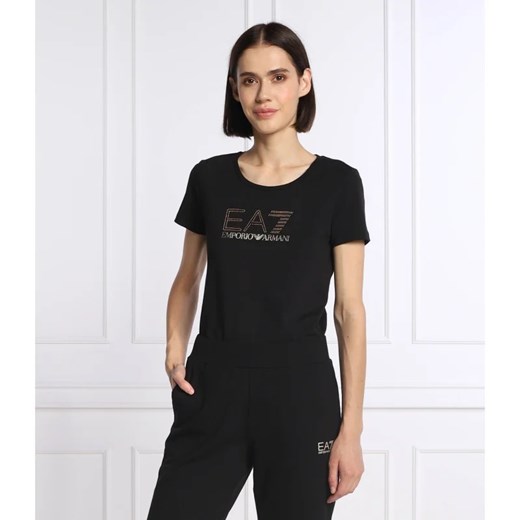 EA7 T-shirt | Regular Fit ze sklepu Gomez Fashion Store w kategorii Bluzki damskie - zdjęcie 163976396