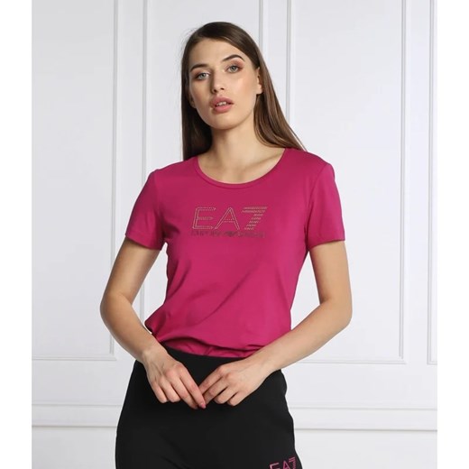 EA7 T-shirt | Regular Fit ze sklepu Gomez Fashion Store w kategorii Bluzki damskie - zdjęcie 163976617