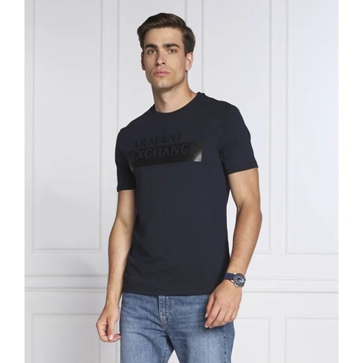 T-shirt męski czarny Armani Exchange z krótkim rękawem 