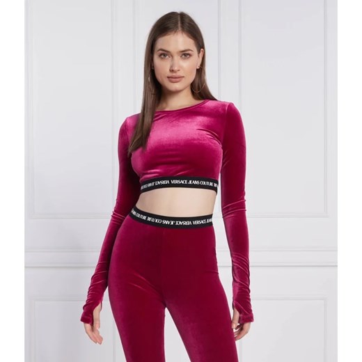 Bluzka damska Versace Jeans z elastanu z okrągłym dekoltem