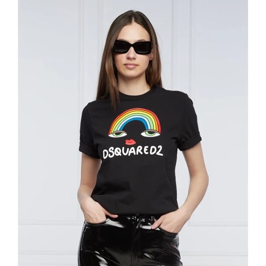 Dsquared2 T-shirt Rainbow Renny | Regular Fit ze sklepu Gomez Fashion Store w kategorii Bluzki damskie - zdjęcie 163977085