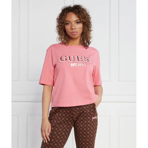 GUESS ACTIVE T-shirt BEULAH BOXY | Regular Fit XS wyprzedaż Gomez Fashion Store