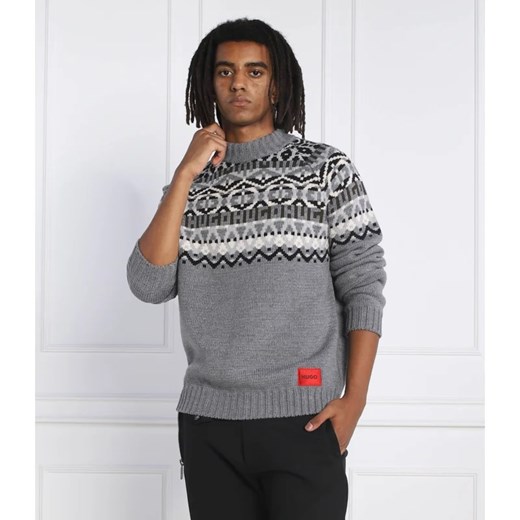 HUGO Wełniany sweter Steenor | Relaxed fit ze sklepu Gomez Fashion Store w kategorii Swetry męskie - zdjęcie 163977869
