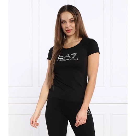 EA7 T-shirt | Slim Fit ze sklepu Gomez Fashion Store w kategorii Bluzki damskie - zdjęcie 163978365