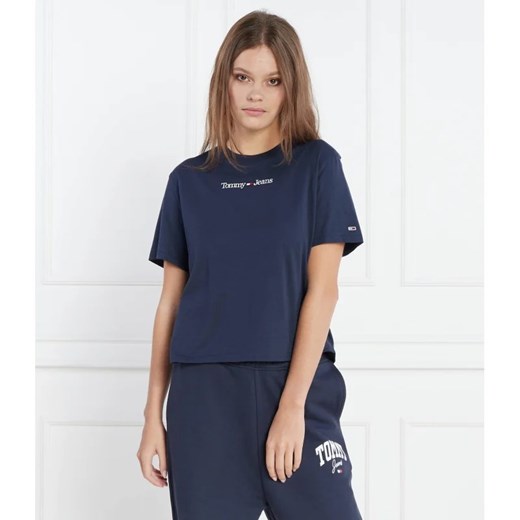 Tommy Jeans T-shirt SERIF LINEAR | Regular Fit ze sklepu Gomez Fashion Store w kategorii Bluzki damskie - zdjęcie 163979487