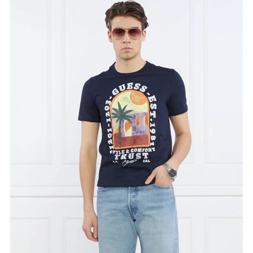 GUESS JEANS T-shirt PALM WINDOW | Slim Fit L okazyjna cena Gomez Fashion Store
