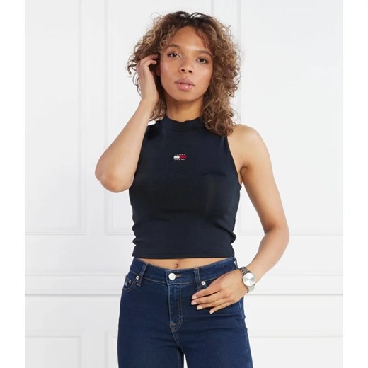Tommy Jeans Top BADGE HIGH NECK TANK | Cropped Fit Tommy Jeans S Gomez Fashion Store