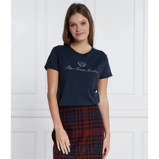 Pepe Jeans London T-shirt | Regular Fit ze sklepu Gomez Fashion Store w kategorii Bluzki damskie - zdjęcie 163981157
