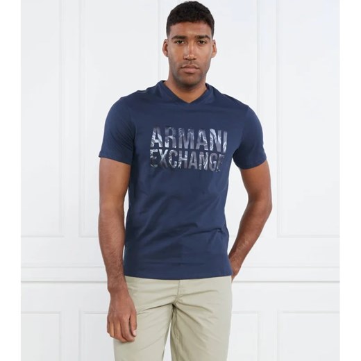 Granatowy t-shirt męski Armani Exchange 