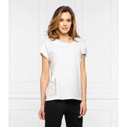 EA7 T-shirt | Regular Fit ze sklepu Gomez Fashion Store w kategorii Bluzki damskie - zdjęcie 163982408