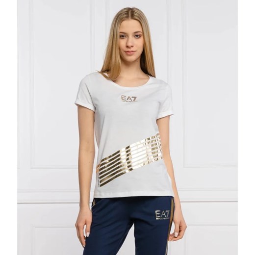 EA7 T-shirt | Regular Fit ze sklepu Gomez Fashion Store w kategorii Bluzki damskie - zdjęcie 163982429