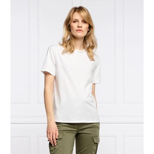 Liu Jo T-shirt STRASS | Regular Fit ze sklepu Gomez Fashion Store w kategorii Bluzki damskie - zdjęcie 163982438