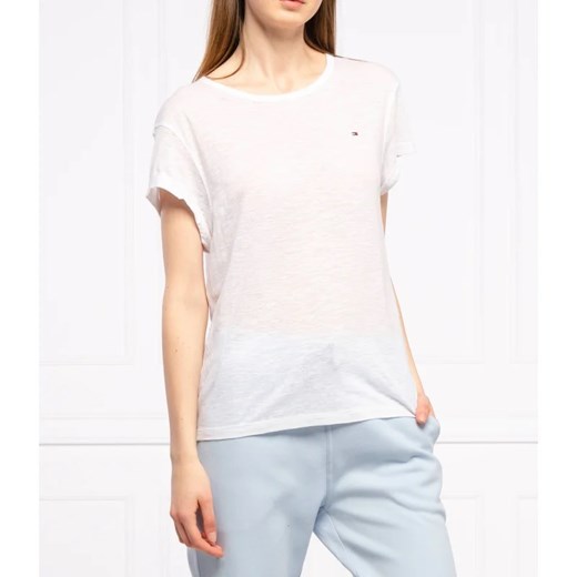Tommy Hilfiger T-shirt VIKKI | Regular Fit | z dodatkiem lnu ze sklepu Gomez Fashion Store w kategorii Bluzki damskie - zdjęcie 163982509