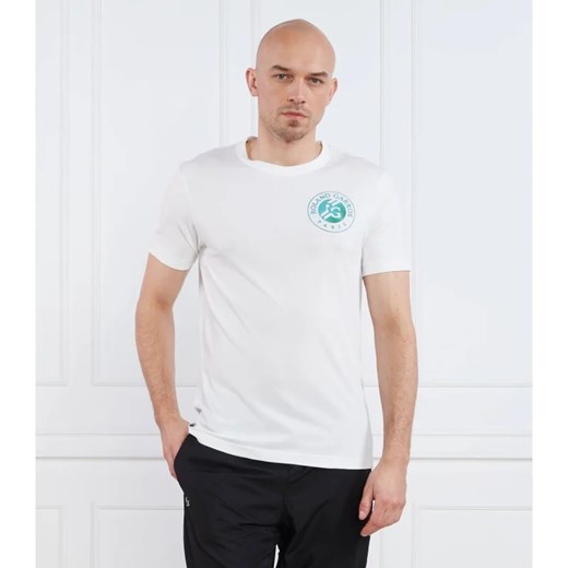 T-shirt męski Lacoste biały z krótkim rękawem bawełniany 