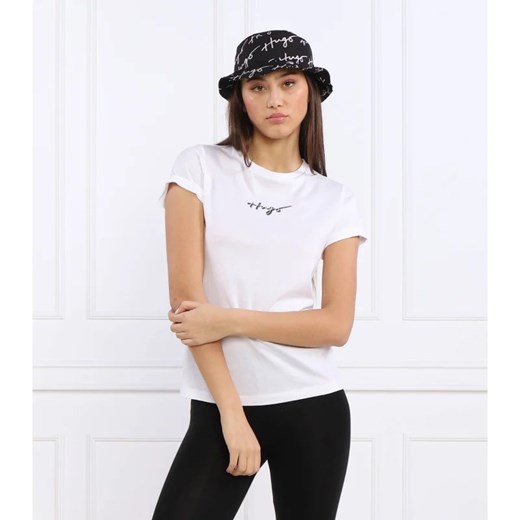 HUGO T-shirt Tee_3 | Slim Fit ze sklepu Gomez Fashion Store w kategorii Bluzki damskie - zdjęcie 163984096