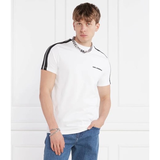 T-shirt męski Karl Lagerfeld casualowy z krótkim rękawem biały
