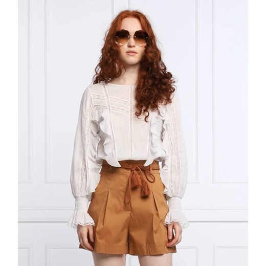 Patrizia Pepe Koronkowa bluzka | Regular Fit ze sklepu Gomez Fashion Store w kategorii Bluzki damskie - zdjęcie 163984346
