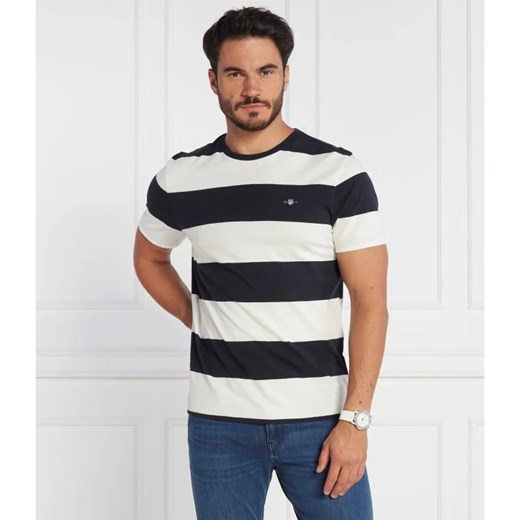 T-shirt męski biały Gant z krótkim rękawem