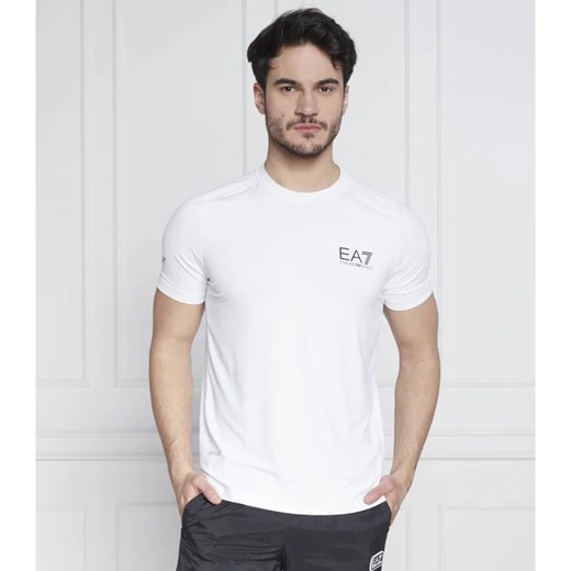 T-shirt męski Emporio Armani z elastanu biały z krótkim rękawem 