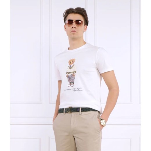 T-shirt męski Polo Ralph Lauren z bawełny biały z krótkim rękawem młodzieżowy