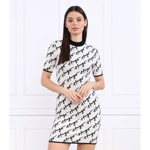 HUGO Sukienka Sloquet | z dodatkiem wełny S okazyjna cena Gomez Fashion Store