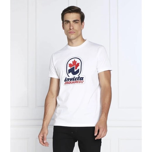 T-shirt męski biały Dsquared2 bawełniany z krótkimi rękawami