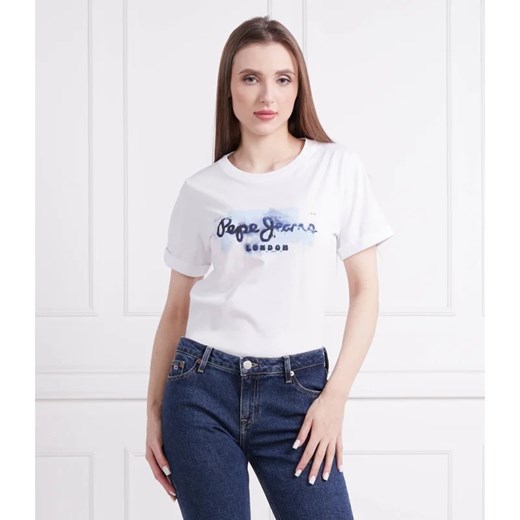 Pepe Jeans London T-shirt GOLDIE | Regular Fit ze sklepu Gomez Fashion Store w kategorii Bluzki damskie - zdjęcie 163986116