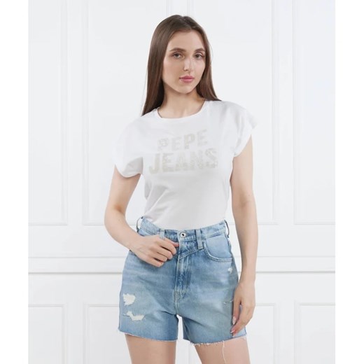 Bluzka damska biała Pepe Jeans na wiosnę 
