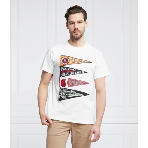 T-shirt męski Guess biały z krótkimi rękawami