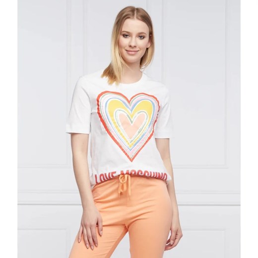 Love Moschino T-shirt | Regular Fit ze sklepu Gomez Fashion Store w kategorii Bluzki damskie - zdjęcie 163986757