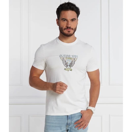 GUESS T-shirt SS CN GUESS WINGS LOGO TEE | Slim Fit Guess M wyprzedaż Gomez Fashion Store