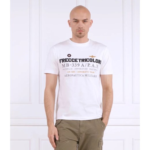 T-shirt męski biały Aeronautica Militare z krótkim rękawem